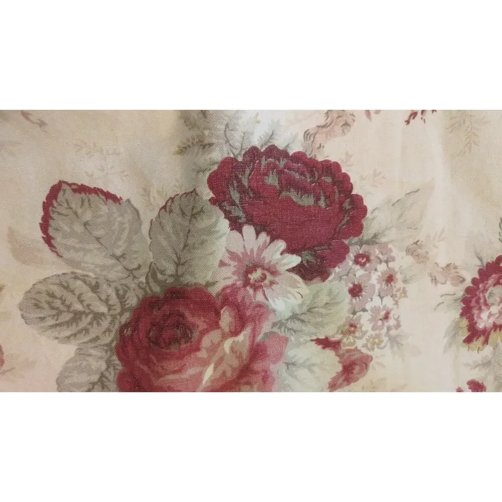 Waverly Norfolk Rose Tab Top Panels Garden Room Set of 2, 44x82 Vintage Cottage